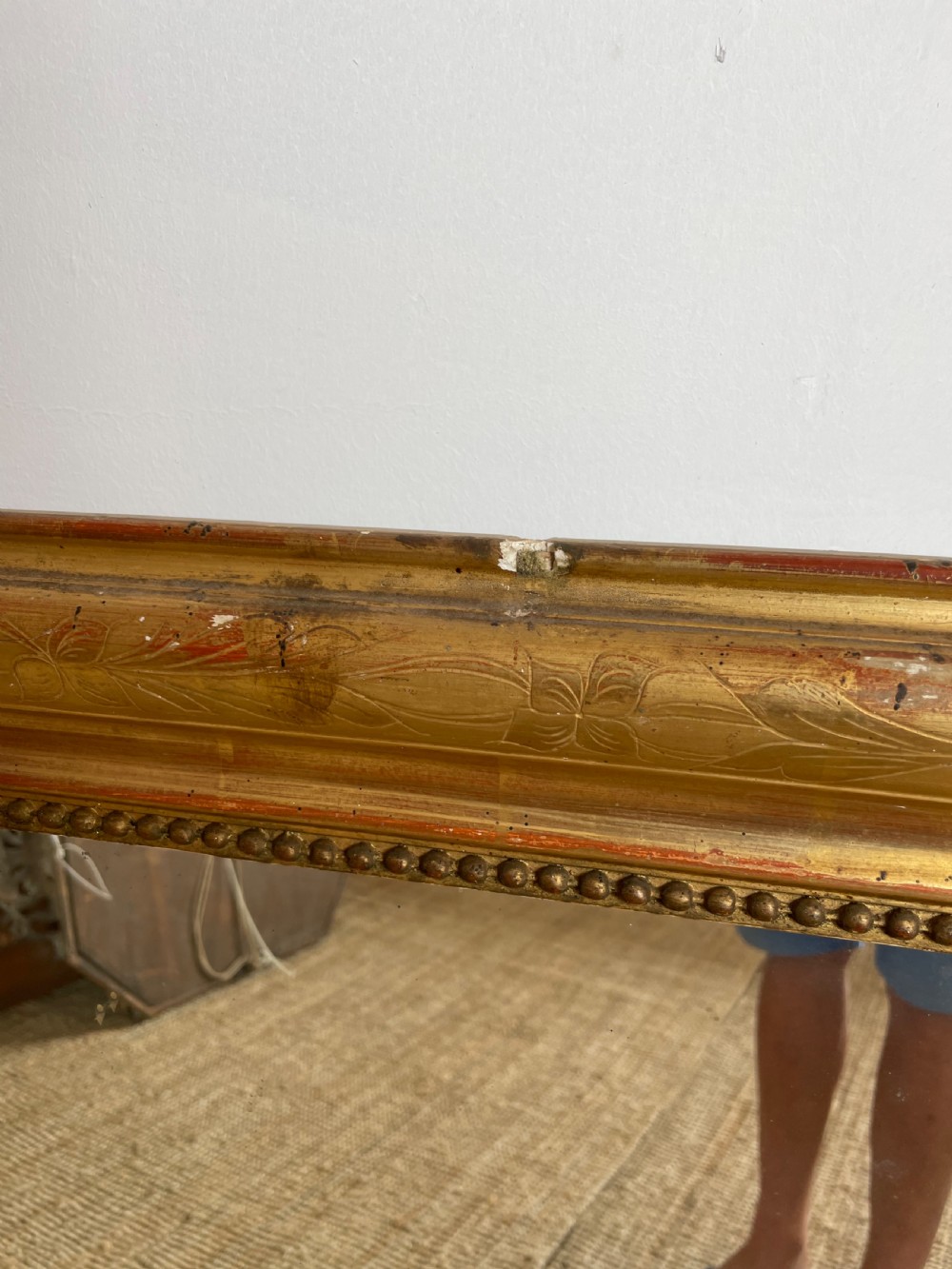 Arched topped gilt wood mirror  View V