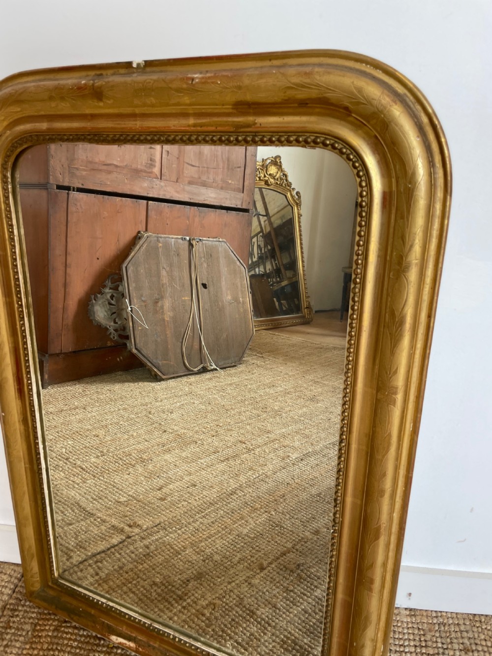 Arched topped gilt wood mirror  View VII