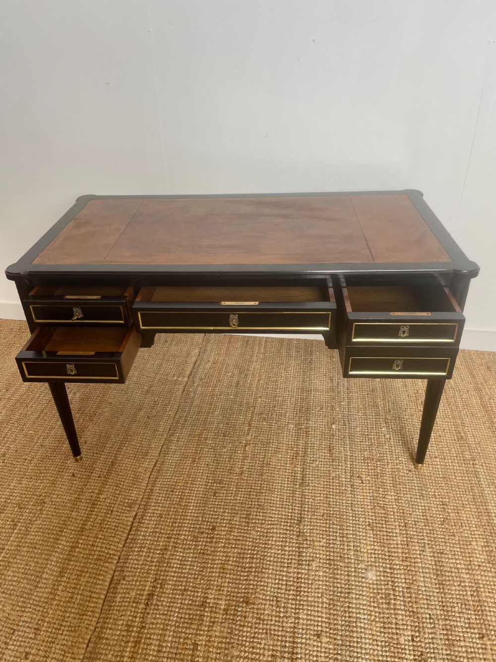 Louis XVI style ebonised writing desk  View II