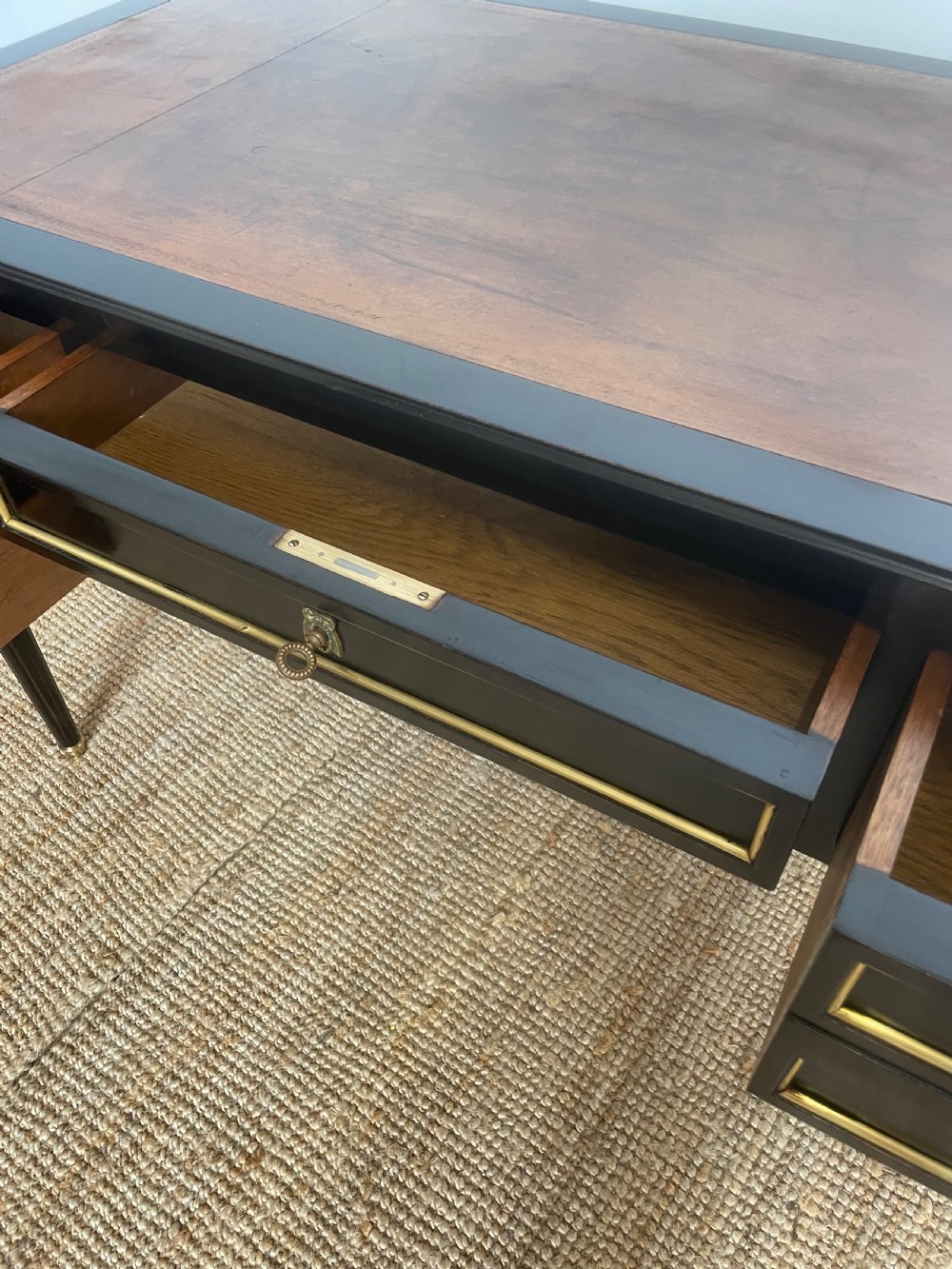 Louis XVI style ebonised writing desk  View IV