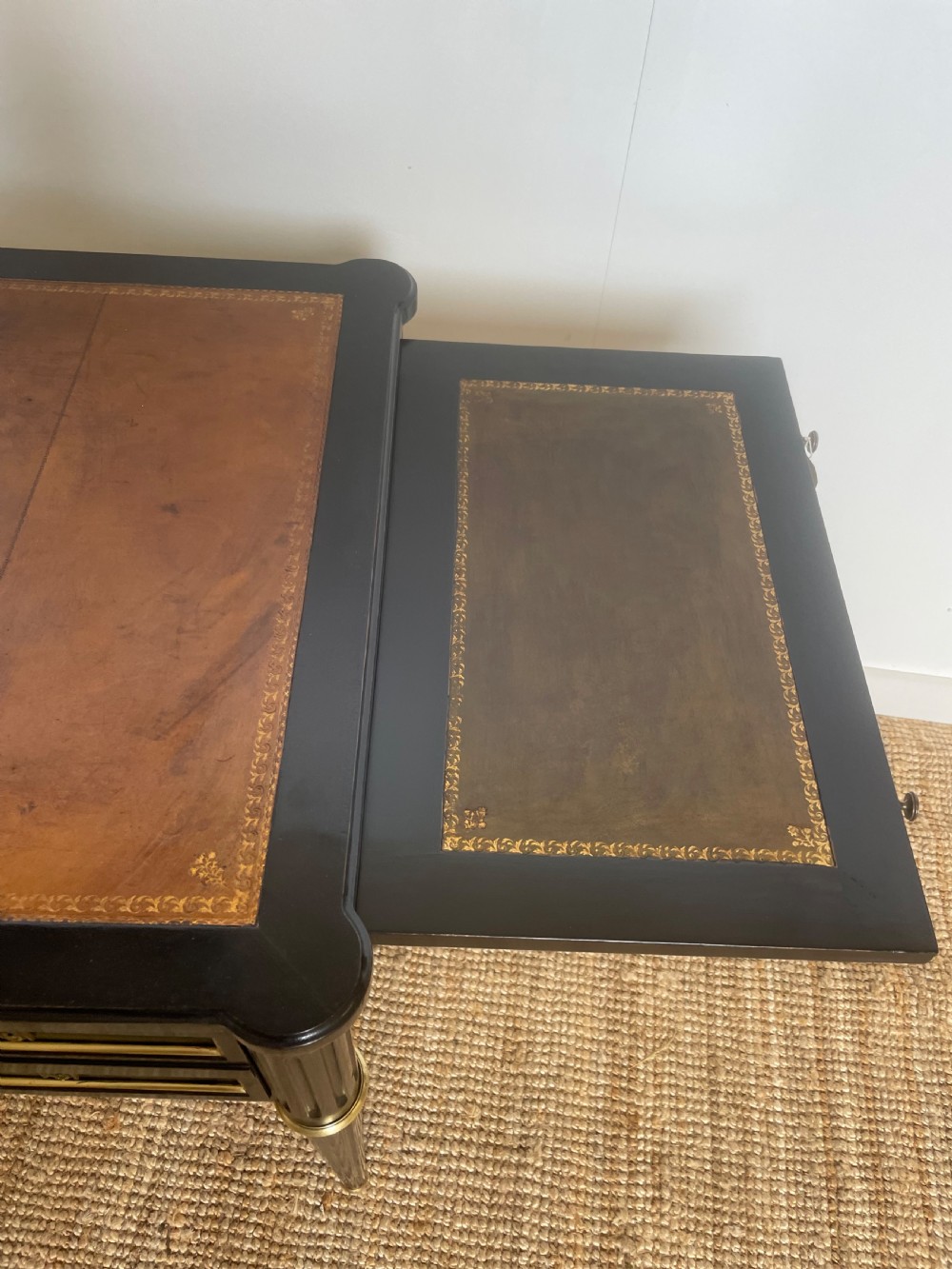 Louis XVI style ebonised writing desk  View X