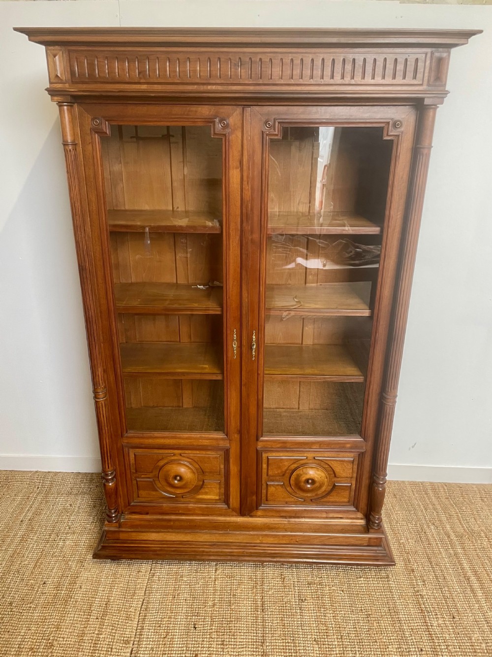 Walnut 2 door bookcase 