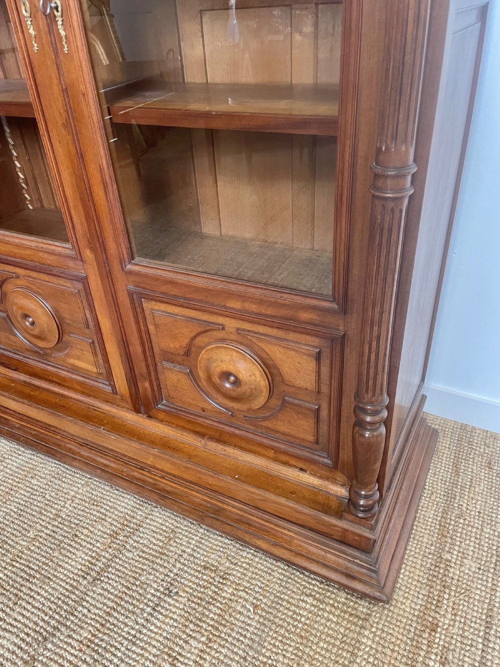 Walnut 2 door bookcase  View II