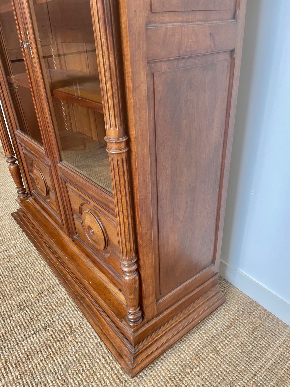Walnut 2 door bookcase  View III