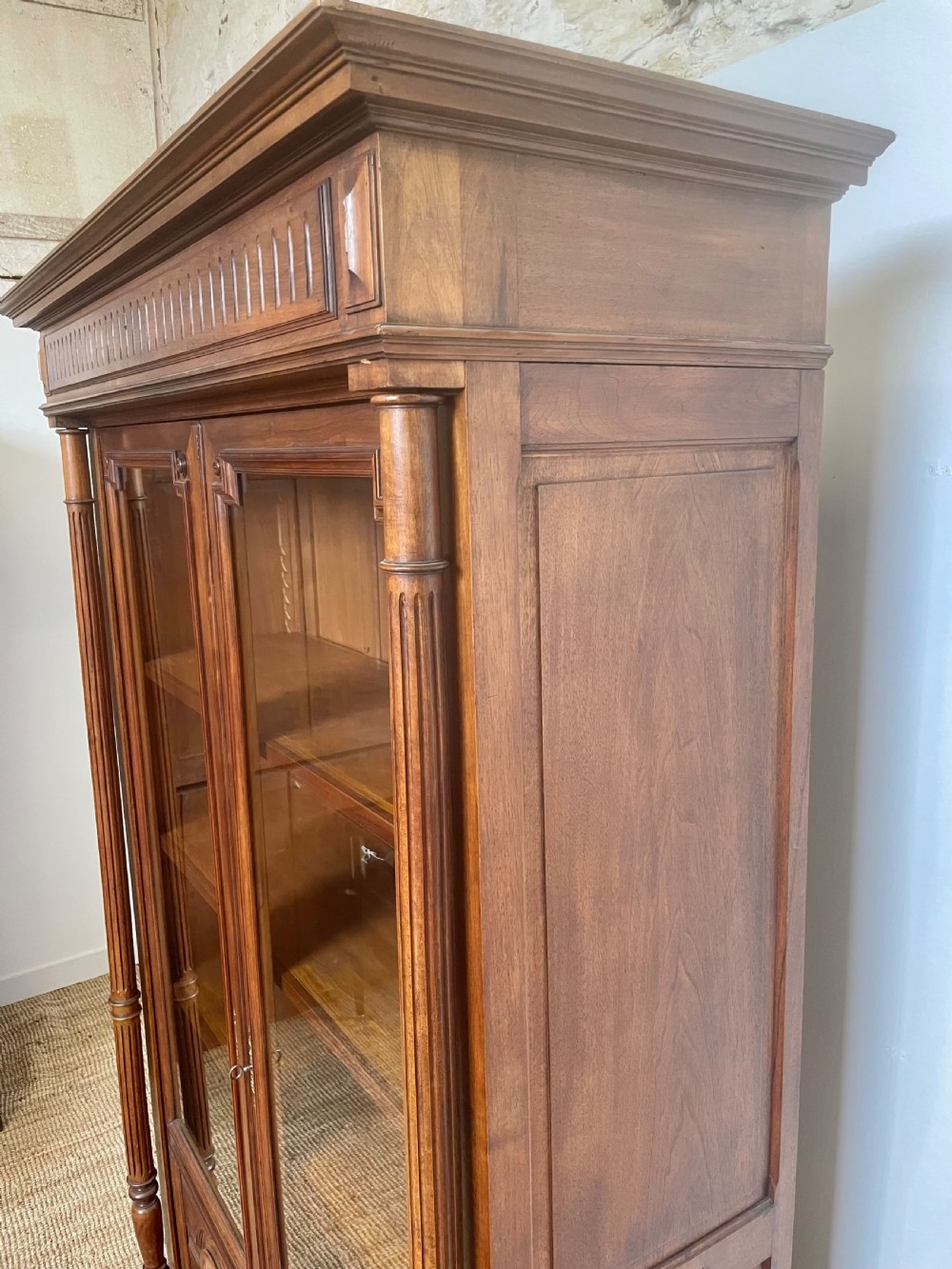 Walnut 2 door bookcase  View IV