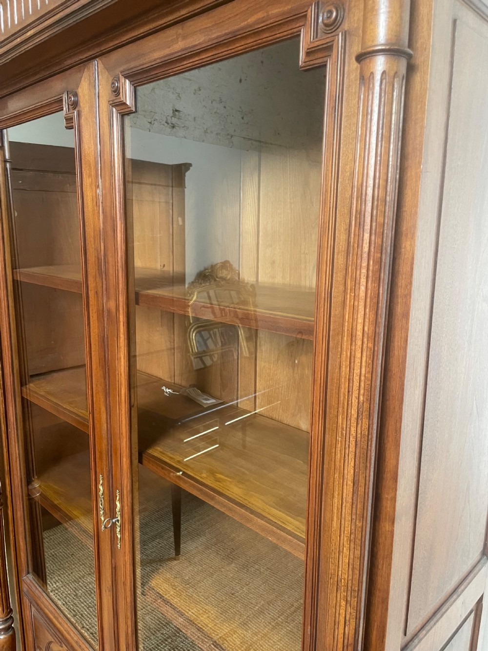 Walnut 2 door bookcase  View V