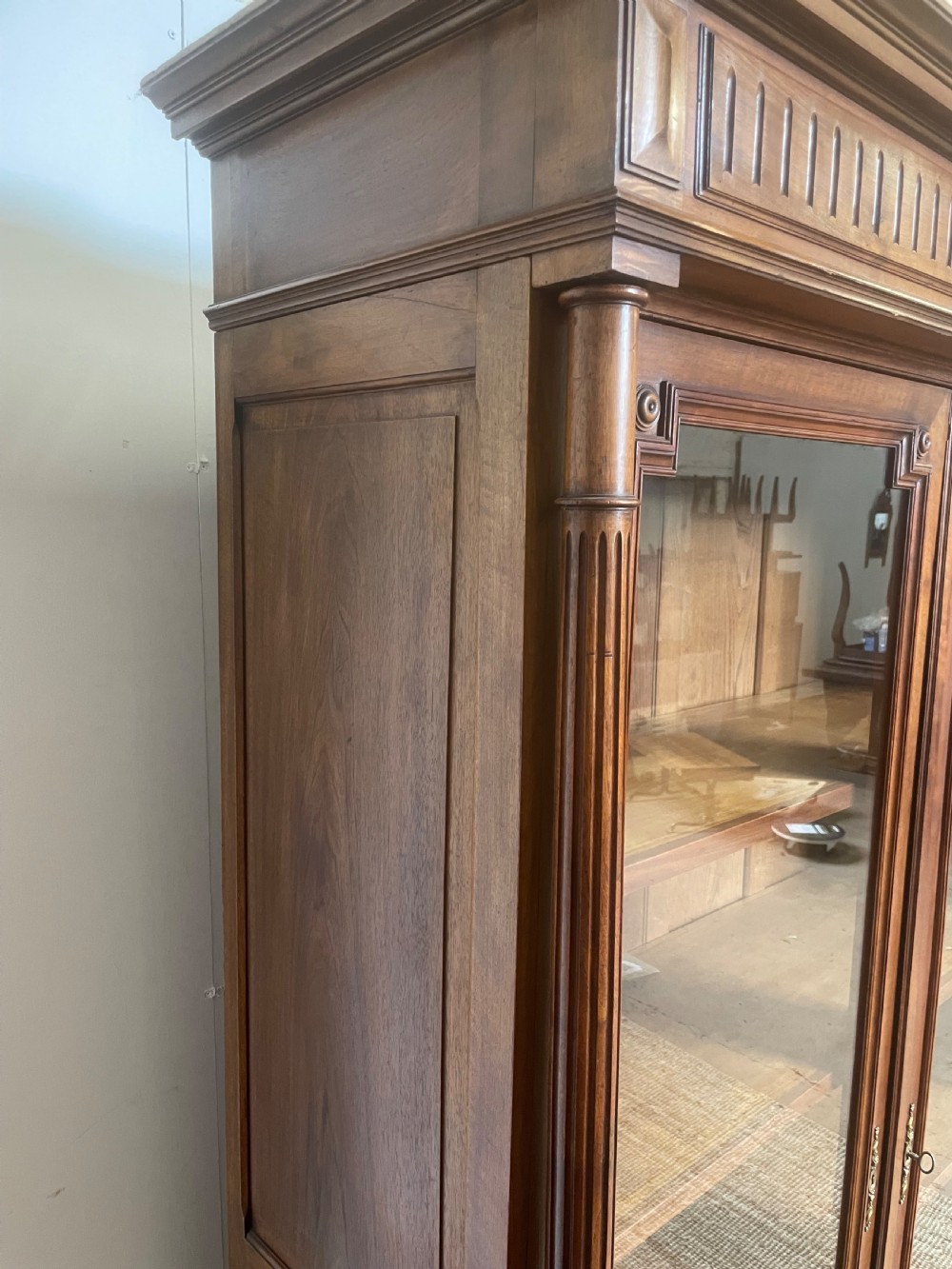 Walnut 2 door bookcase  View XI