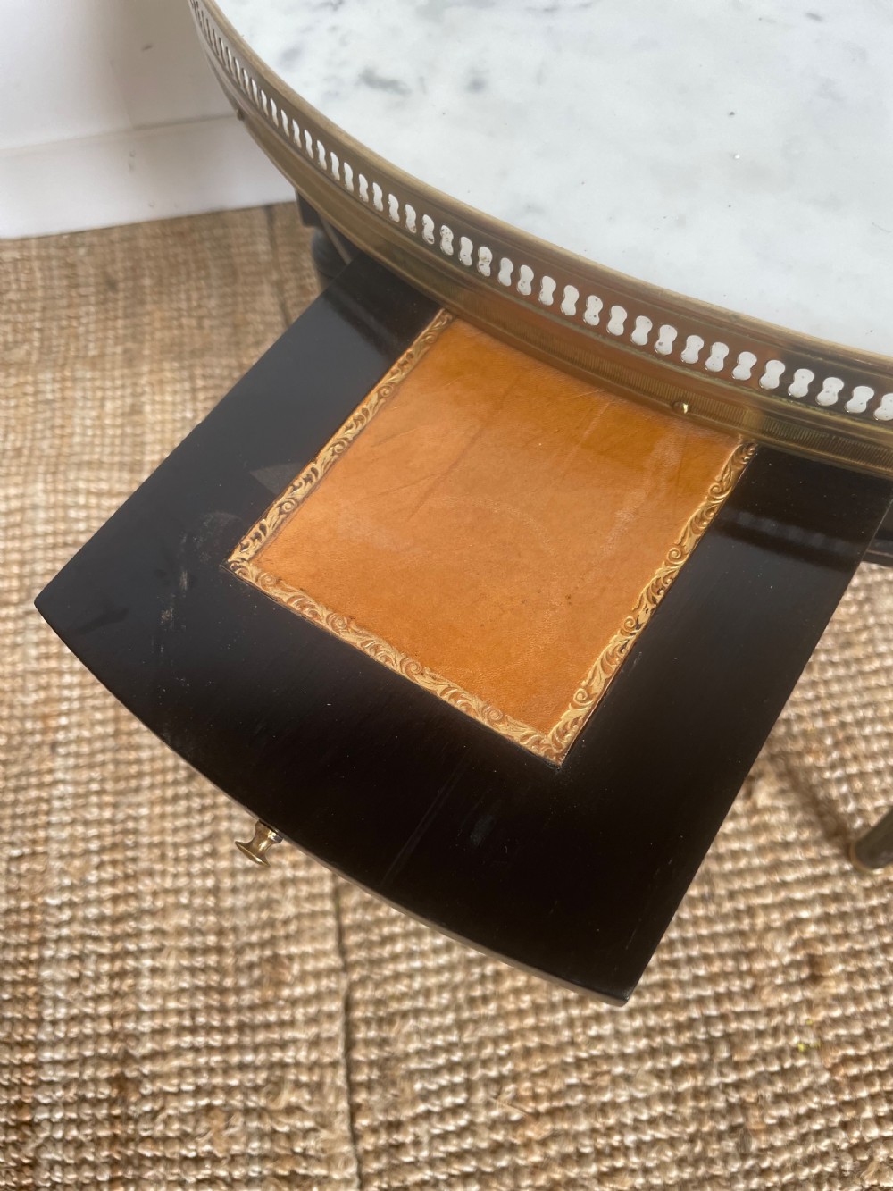 Small round ebonised coffee table View V