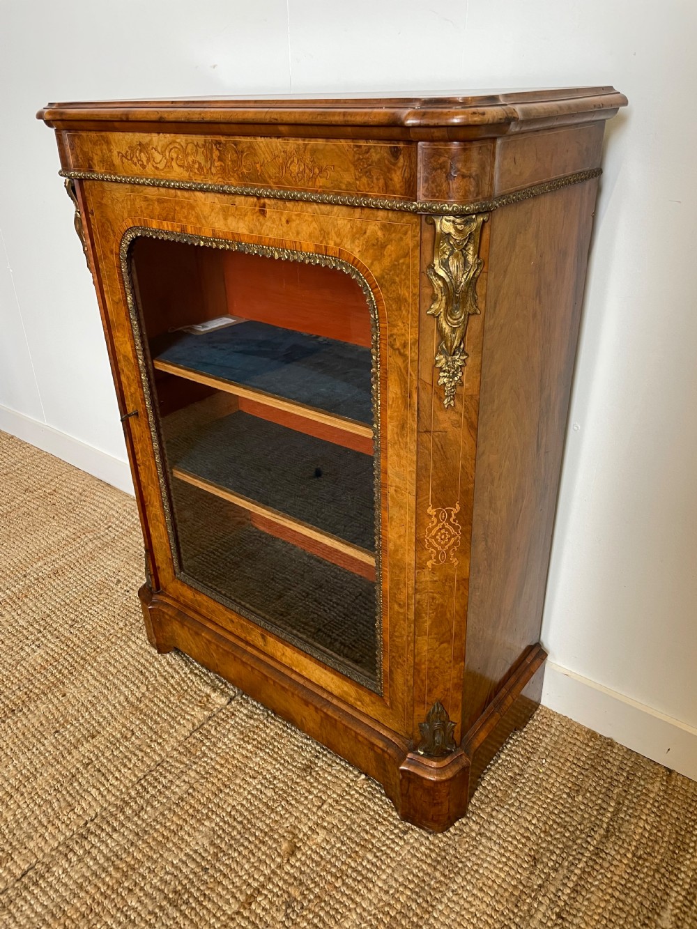 Victorian walnut pier cabinet / bookcase  View II