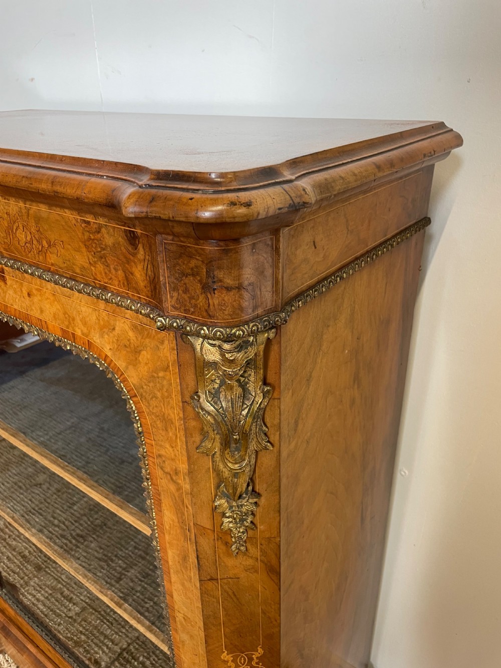 Victorian walnut pier cabinet / bookcase  View III