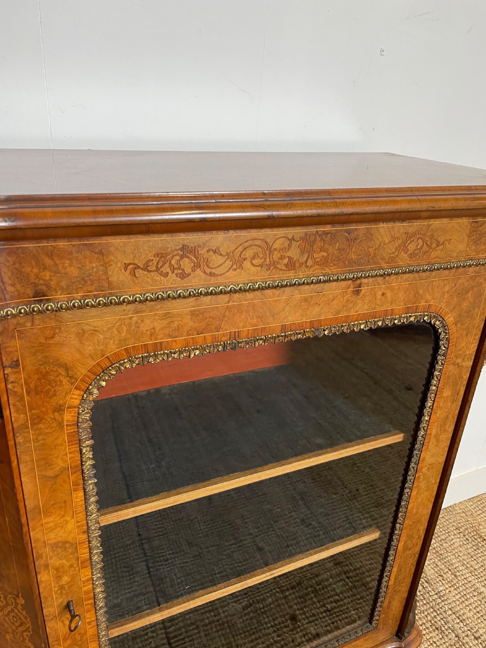 Victorian walnut pier cabinet / bookcase  View IV