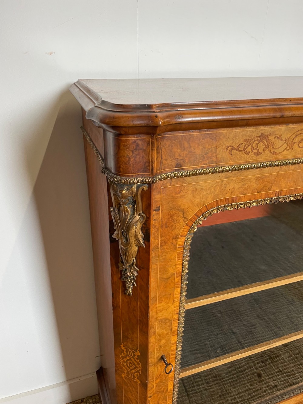 Victorian walnut pier cabinet / bookcase  View V