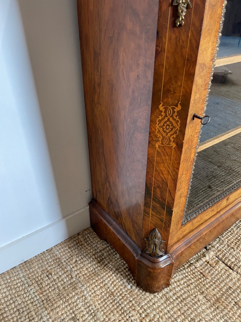 Victorian walnut pier cabinet / bookcase  View VI