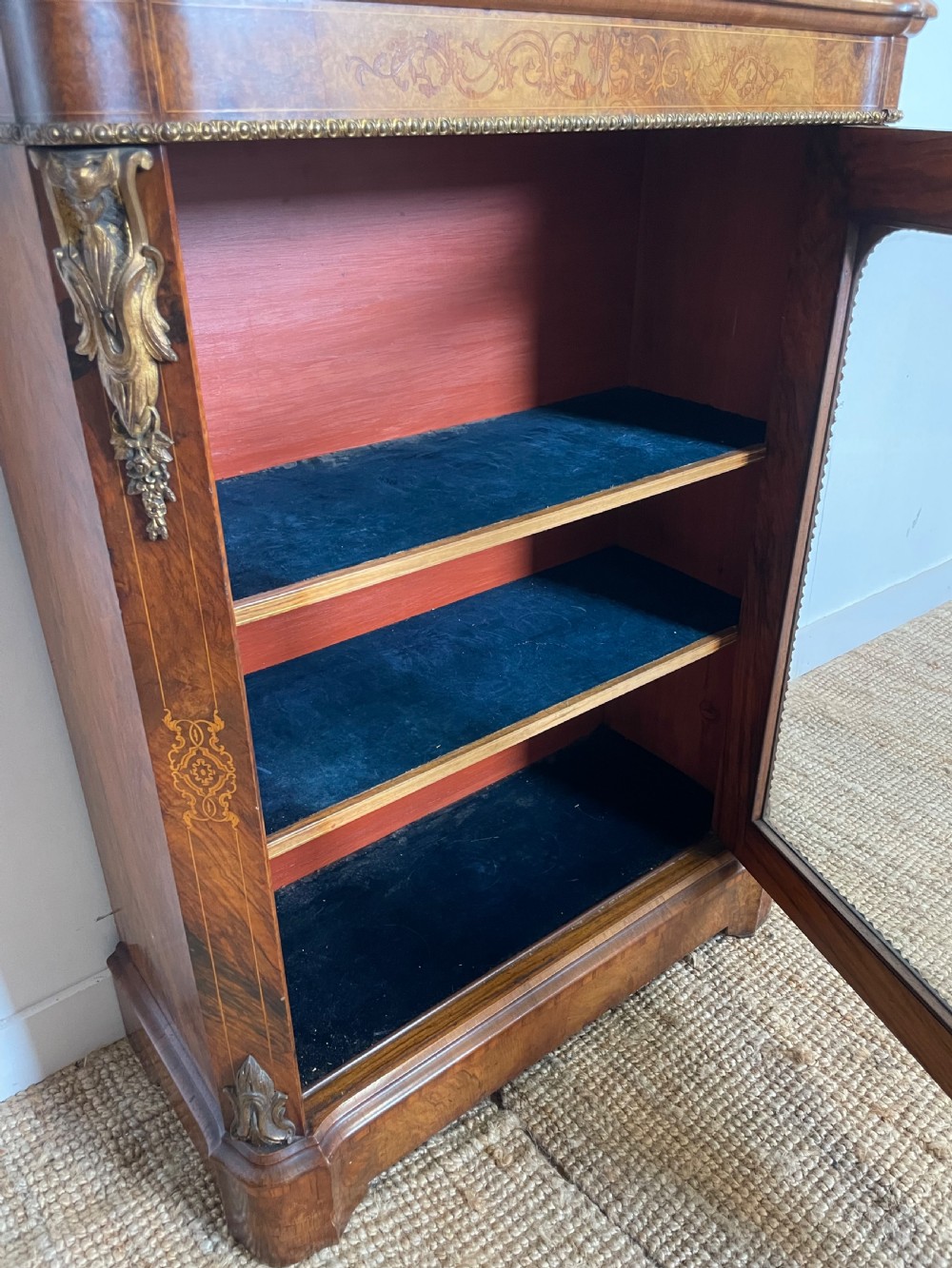 Victorian walnut pier cabinet / bookcase  View VII