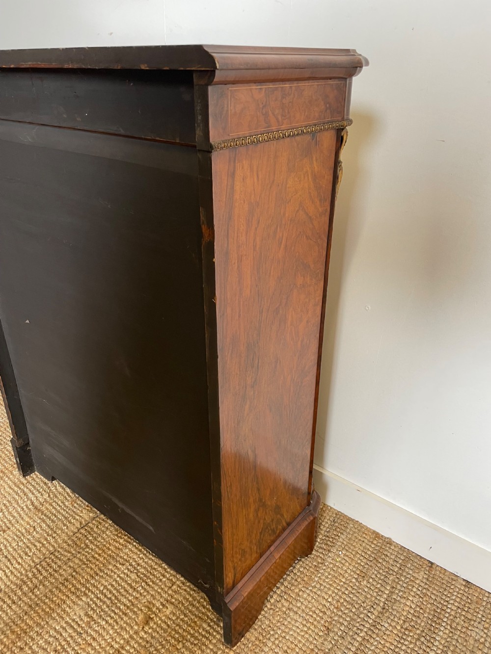 Victorian walnut pier cabinet / bookcase  View XI