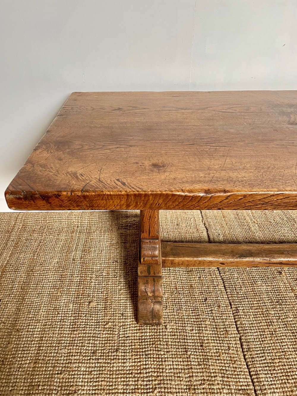 Antique oak refectory table 2.2 meters  View IV