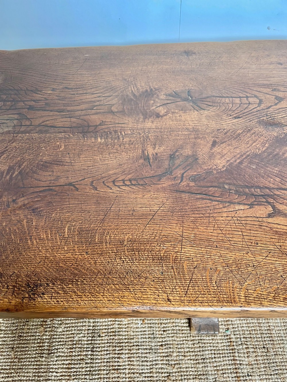 Antique oak refectory table 2.2 meters  View IX