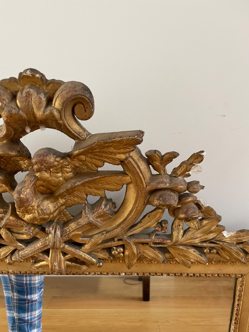 Gilt mirror, with ornate cresting  View IV