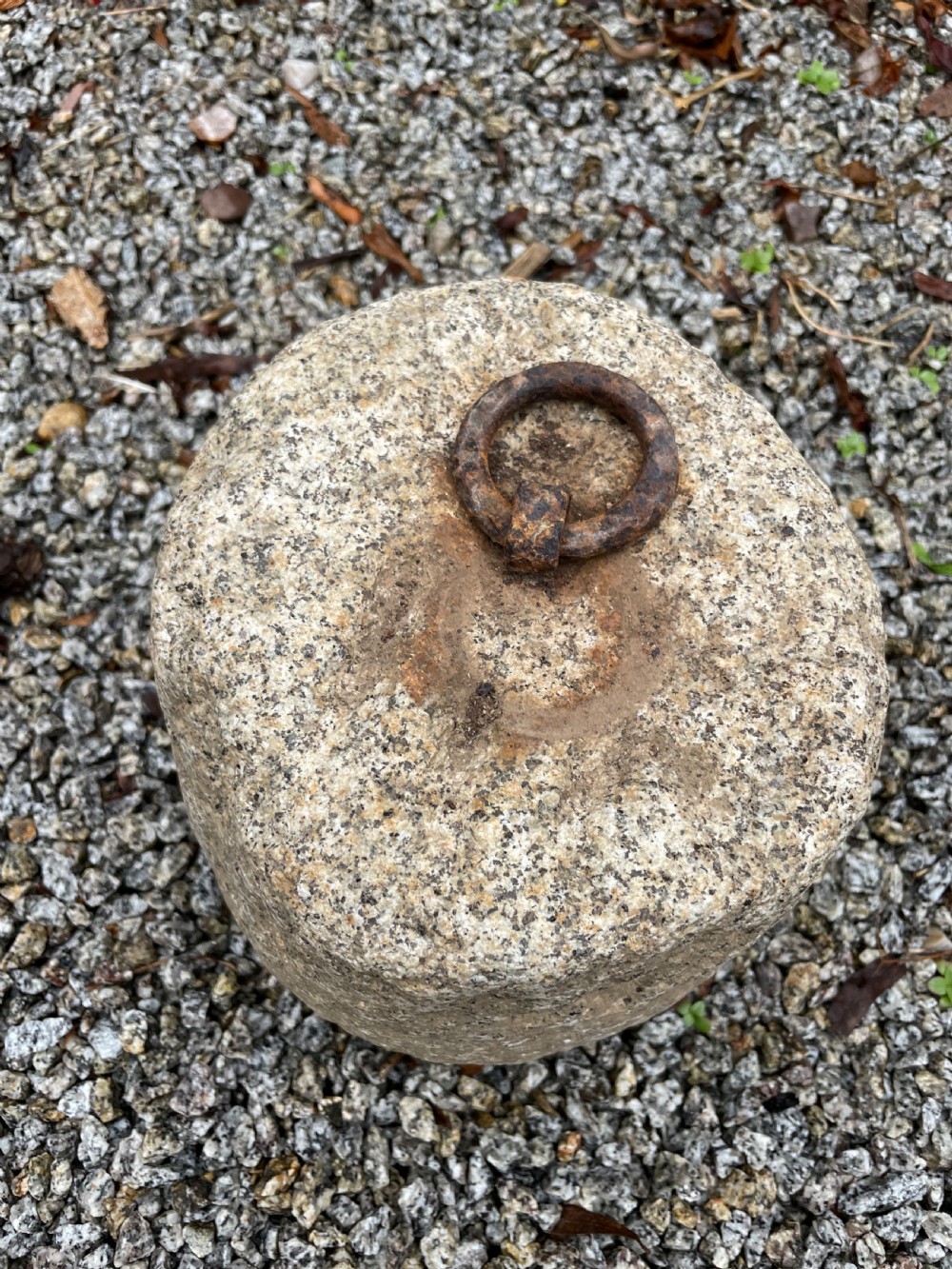 Antique granite farm weight / tethering block  View III