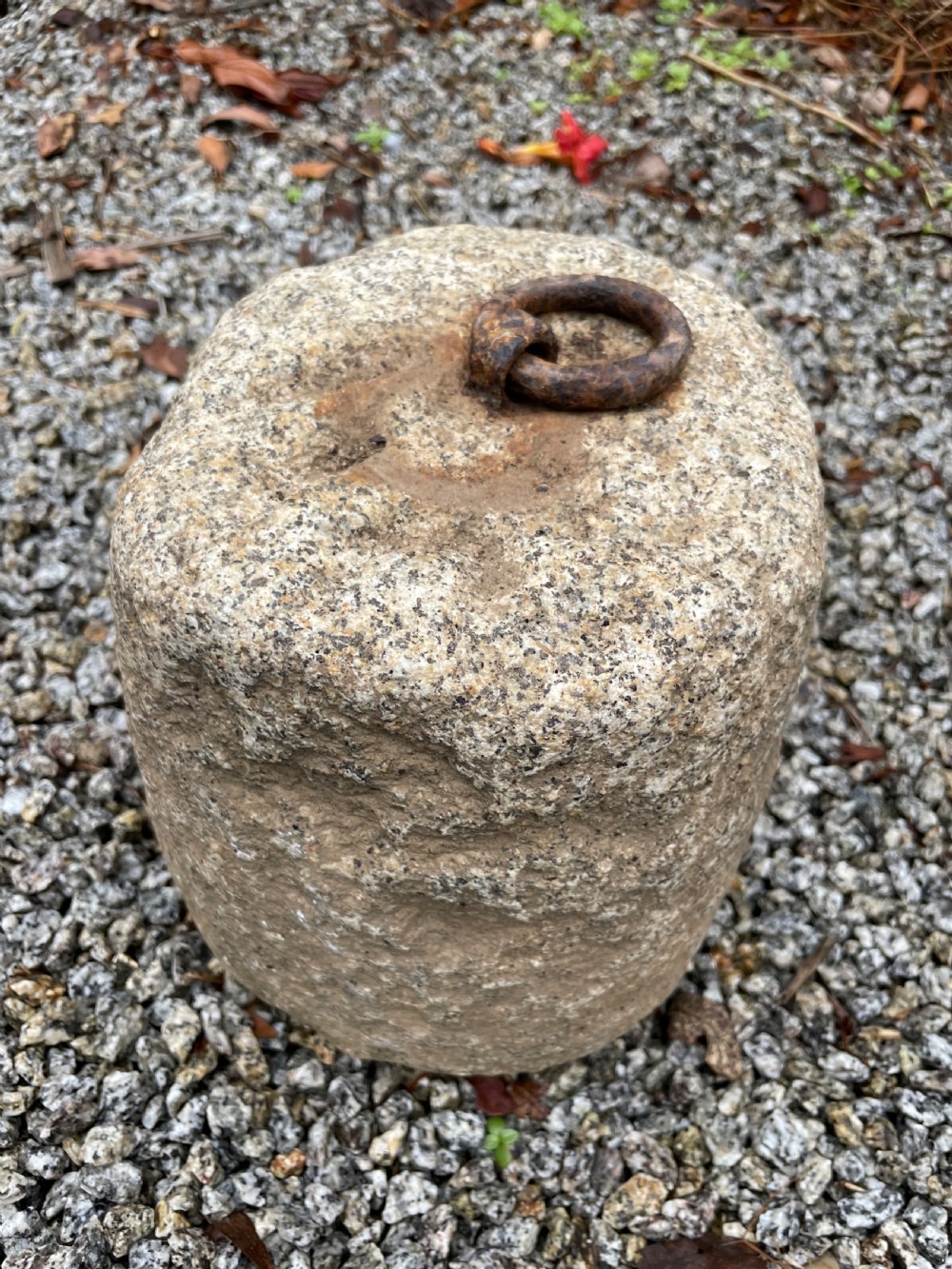 Antique granite farm weight / tethering block  View IV