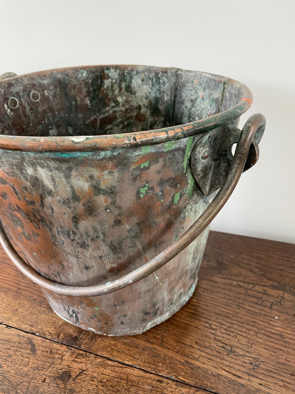 Antique copper bucket  View V