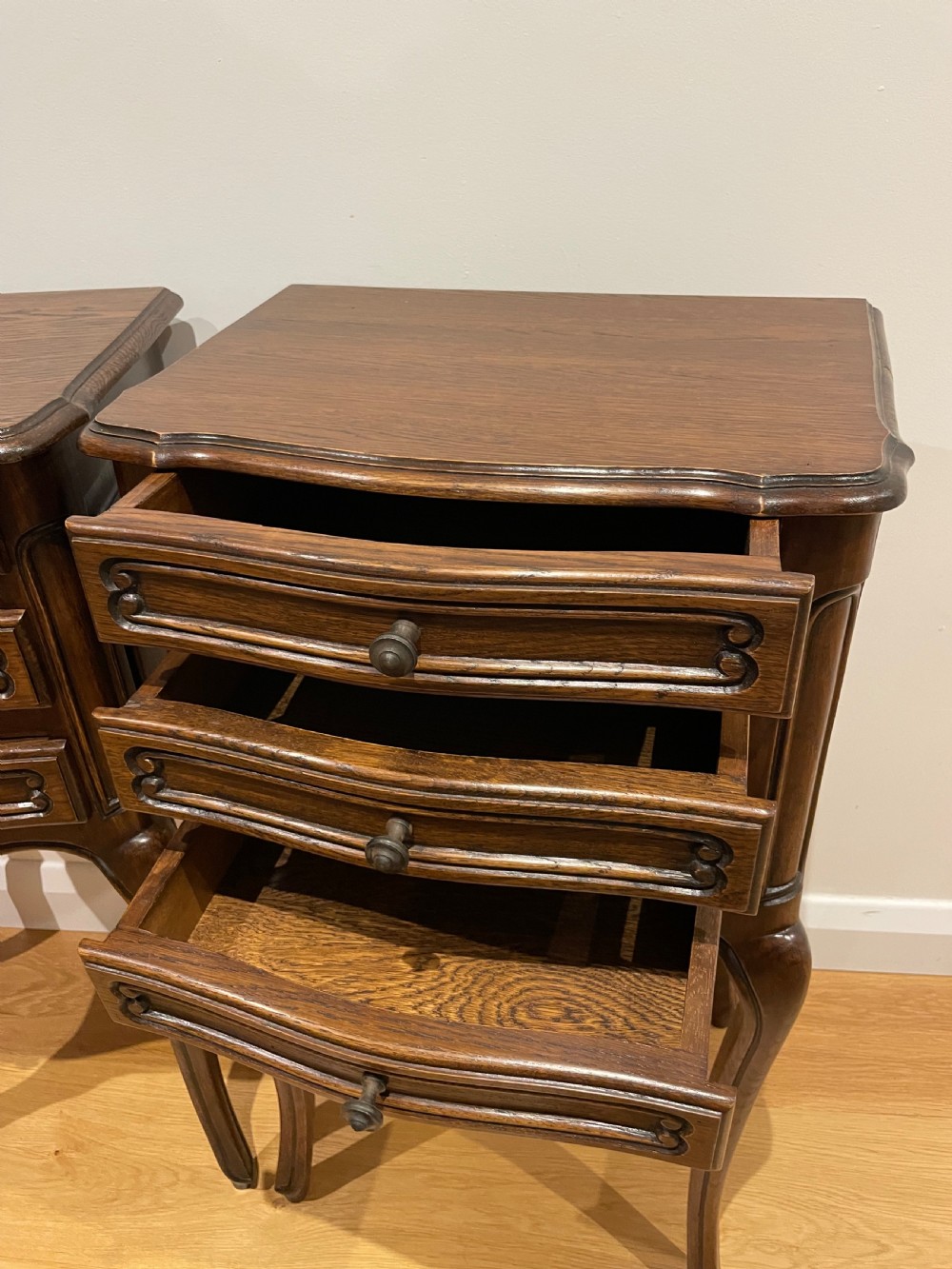 Pair of oak bedside cabinets  View III