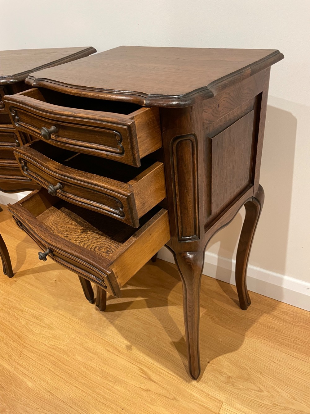 Pair of oak bedside cabinets  View V