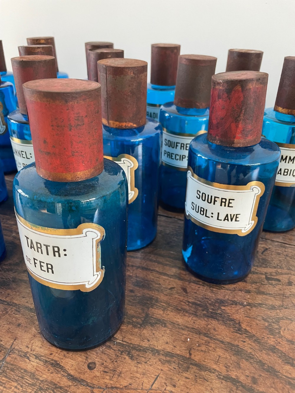 Collection of 17 apothecary bottles  View V