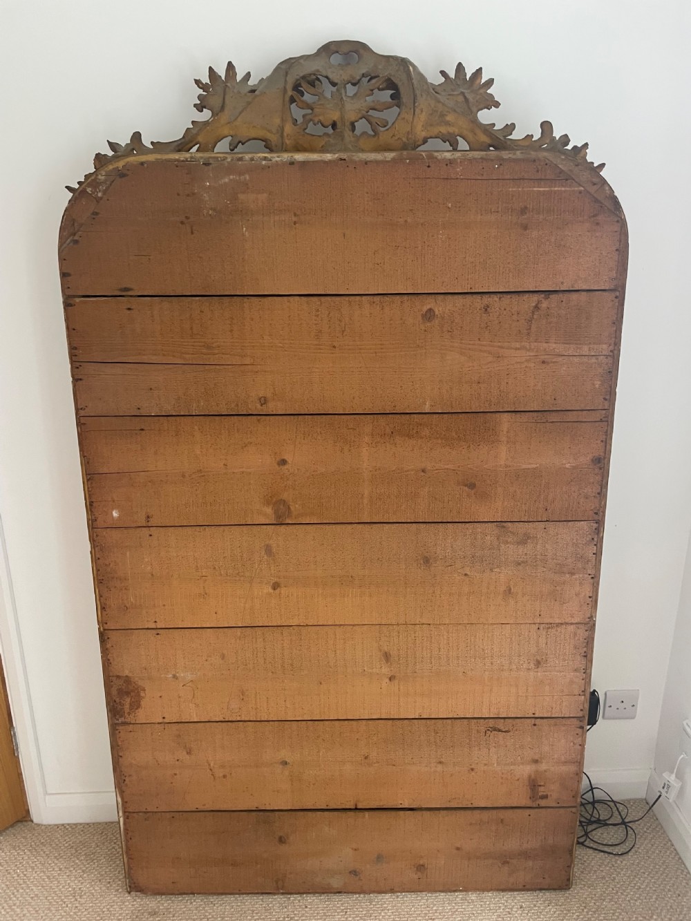 Antique floral crested overmantle mirror  View XI