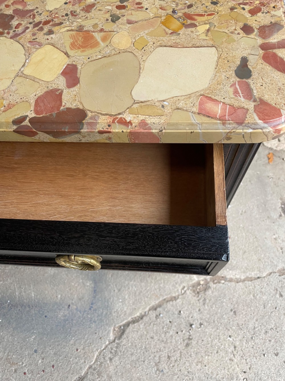 19th century ebonised commode / chest of drawers  View IX