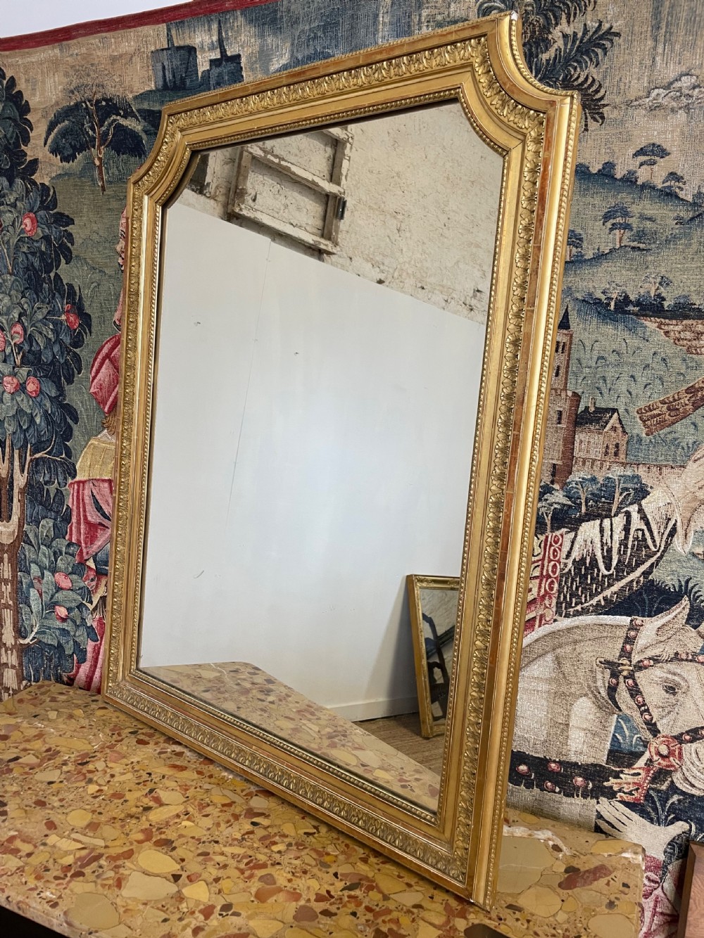 Antique gilded overmantle 
