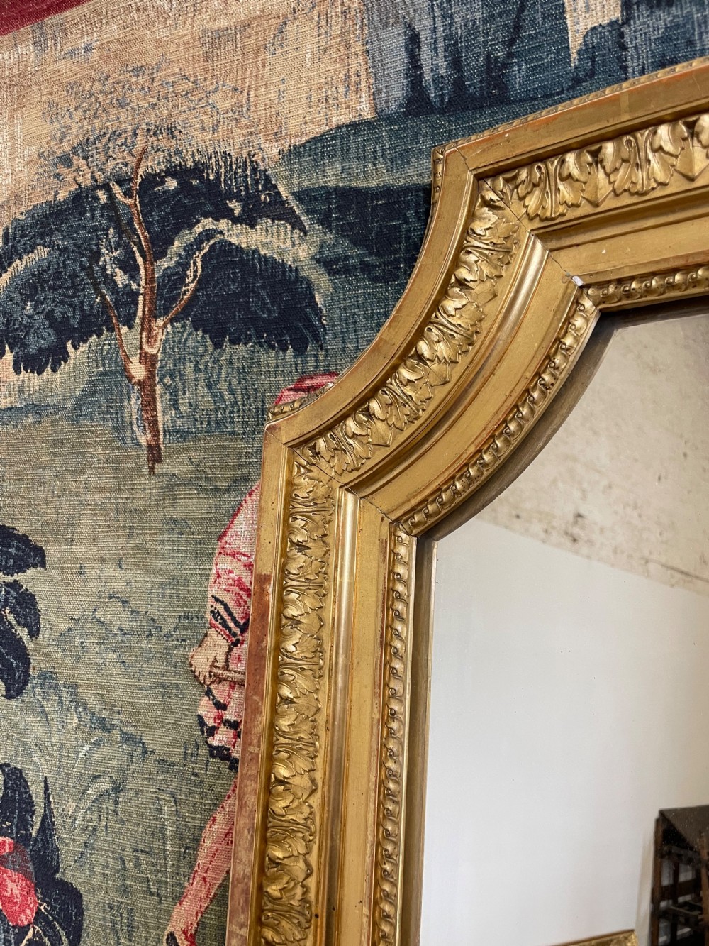 Antique gilded overmantle  View V