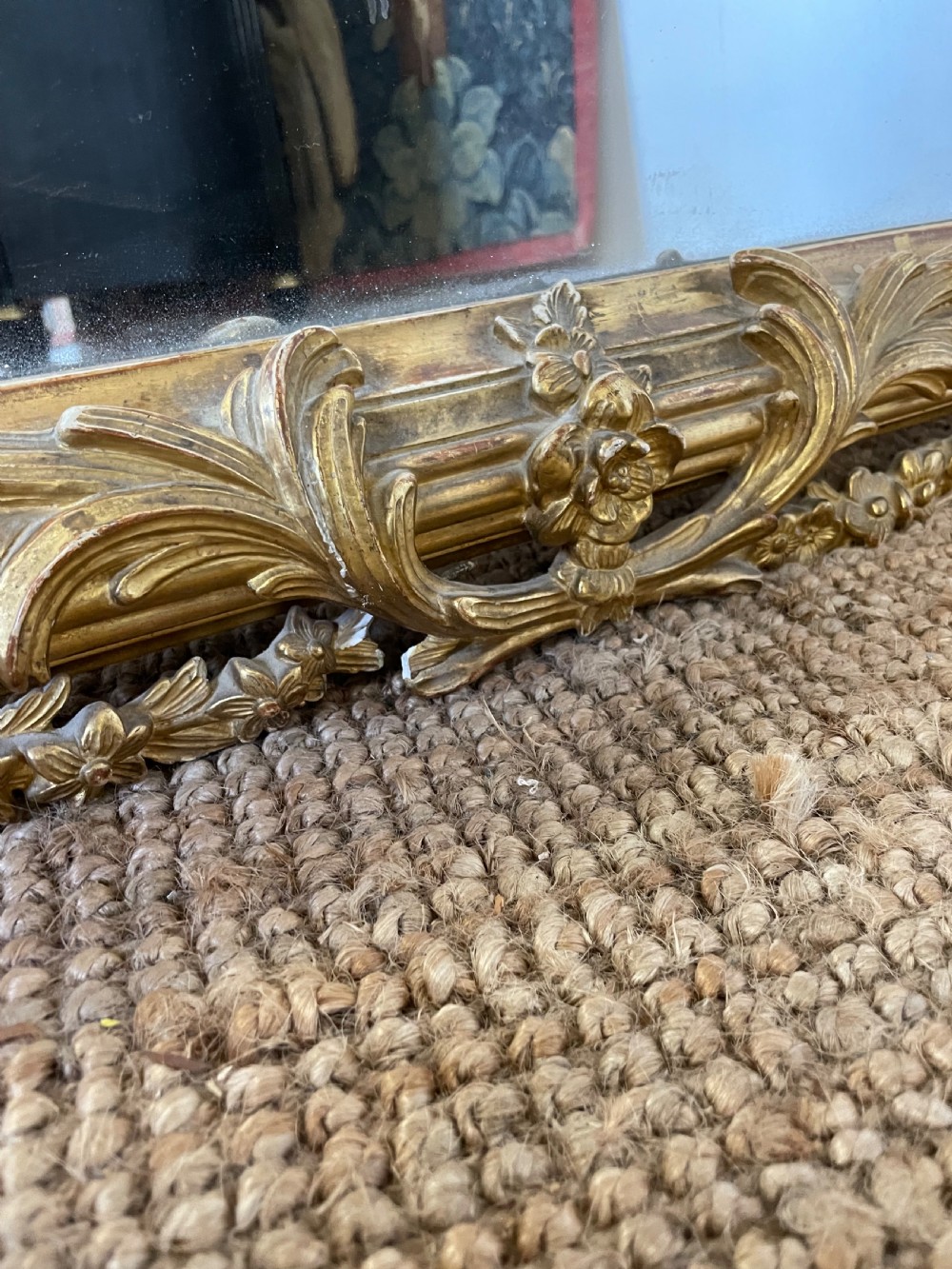 Decorative 19th century gilt mirror  View V