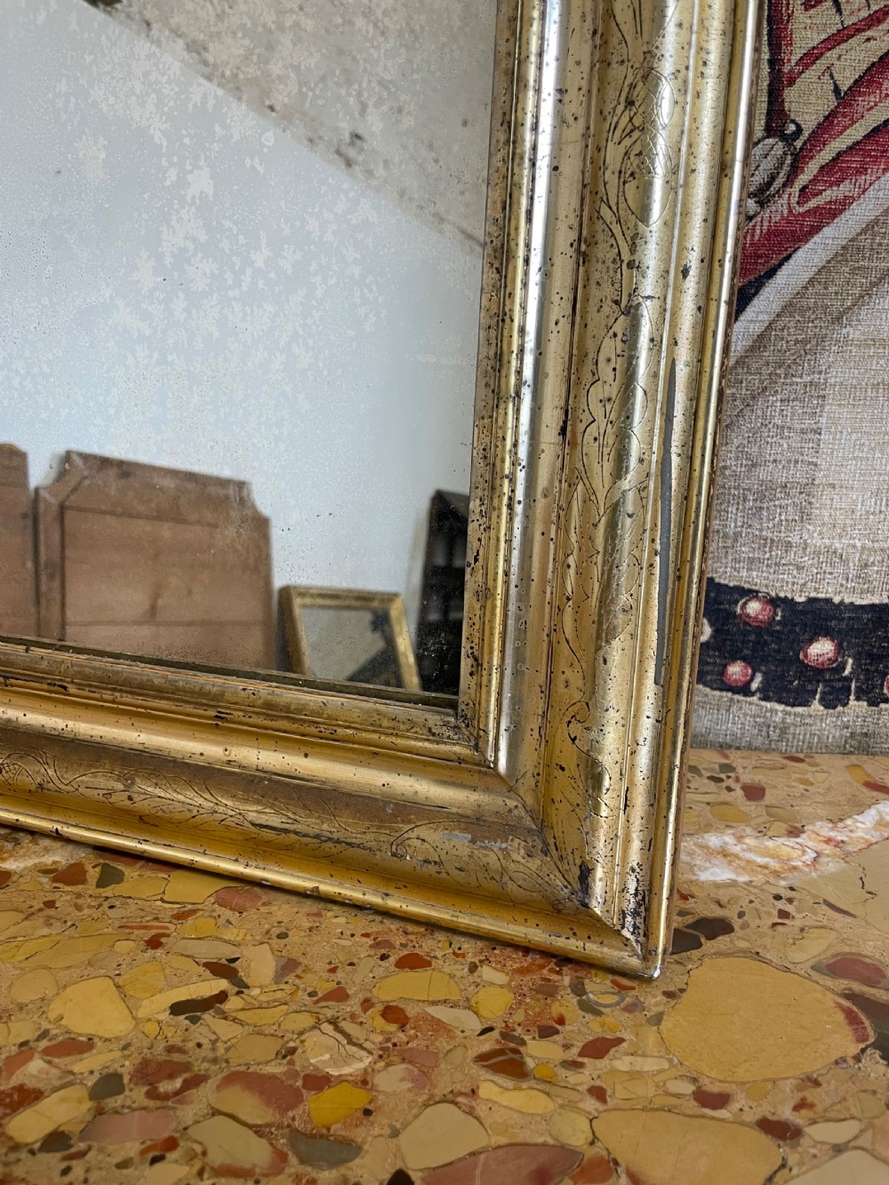 Small arched top gilt mirror  View II