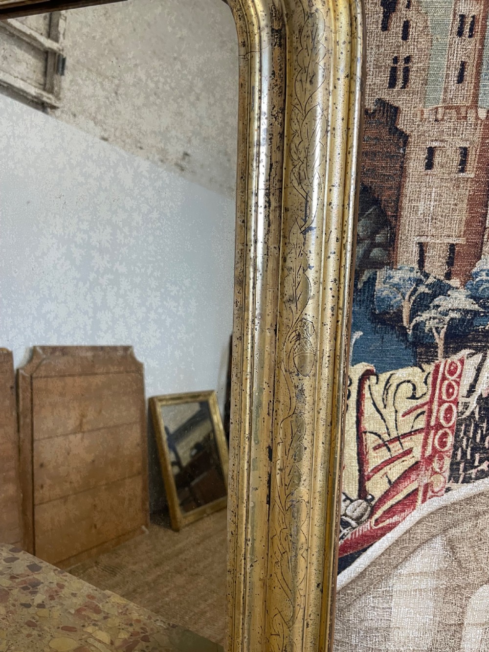 Small arched top gilt mirror  View III