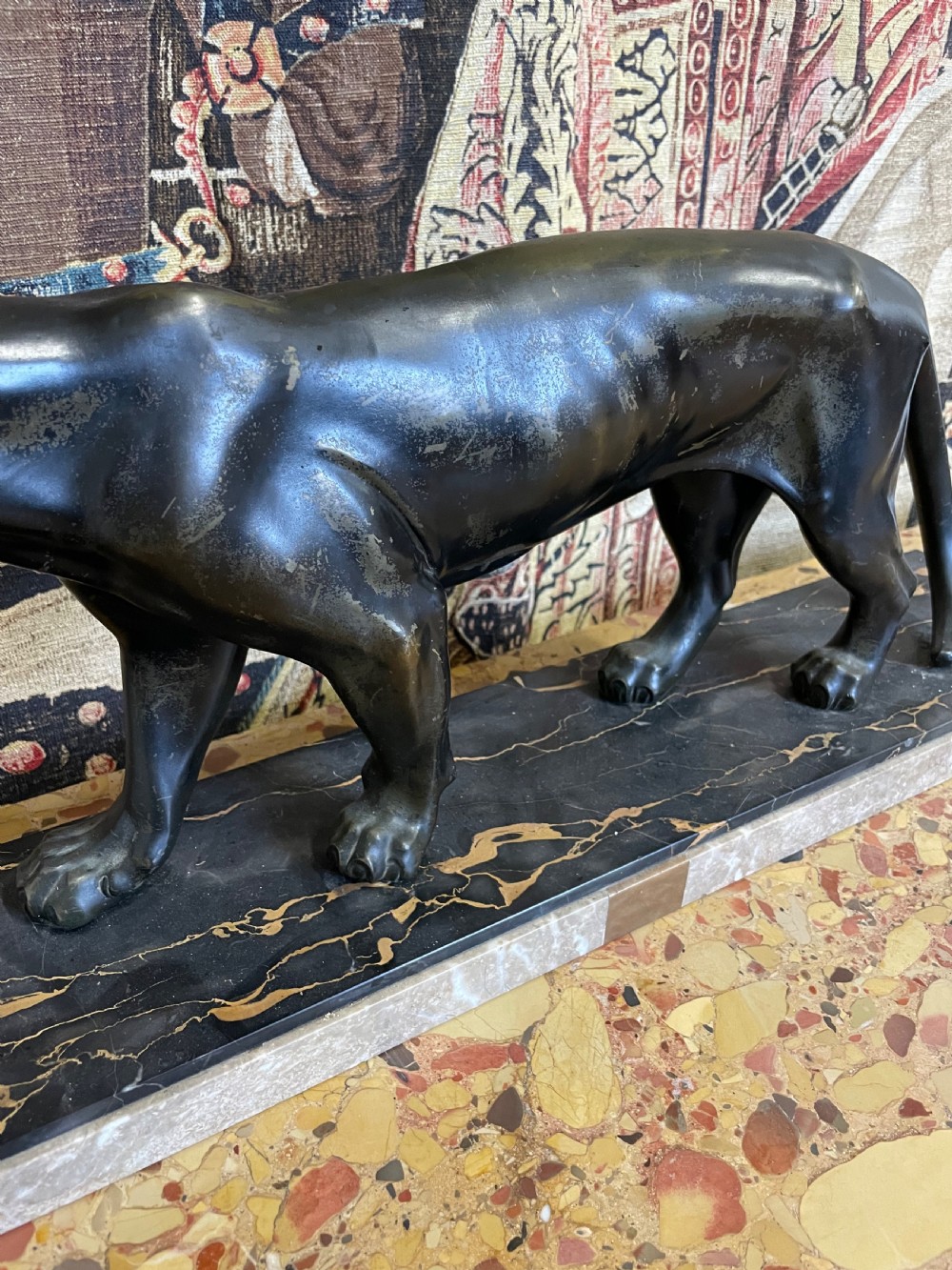 Art Deco spelter panther by M Font  View III