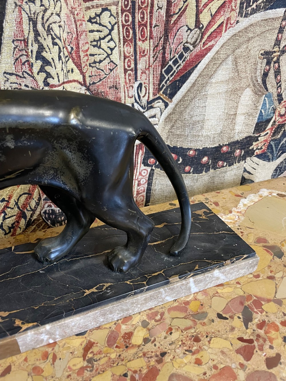 Art Deco spelter panther by M Font  View IV