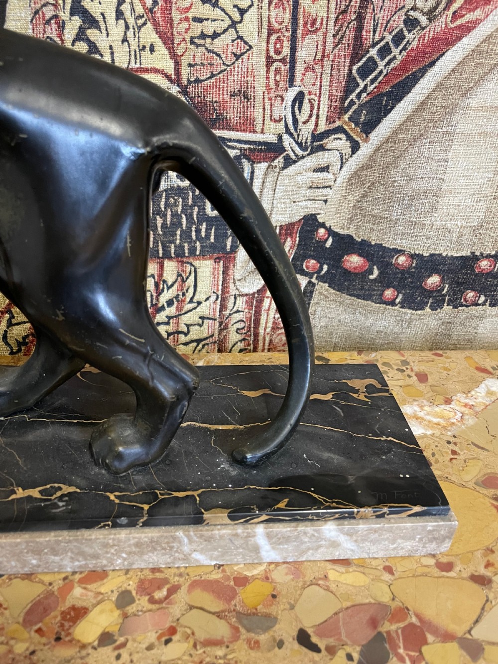 Art Deco spelter panther by M Font  View VI