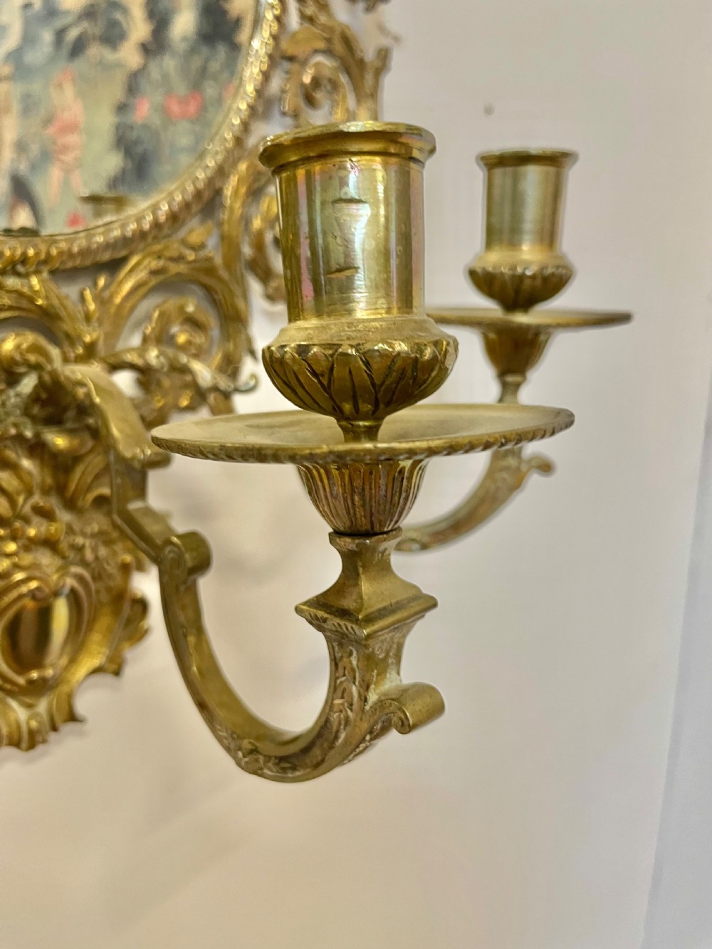 Pair of brass Girandole mirrors  View VII