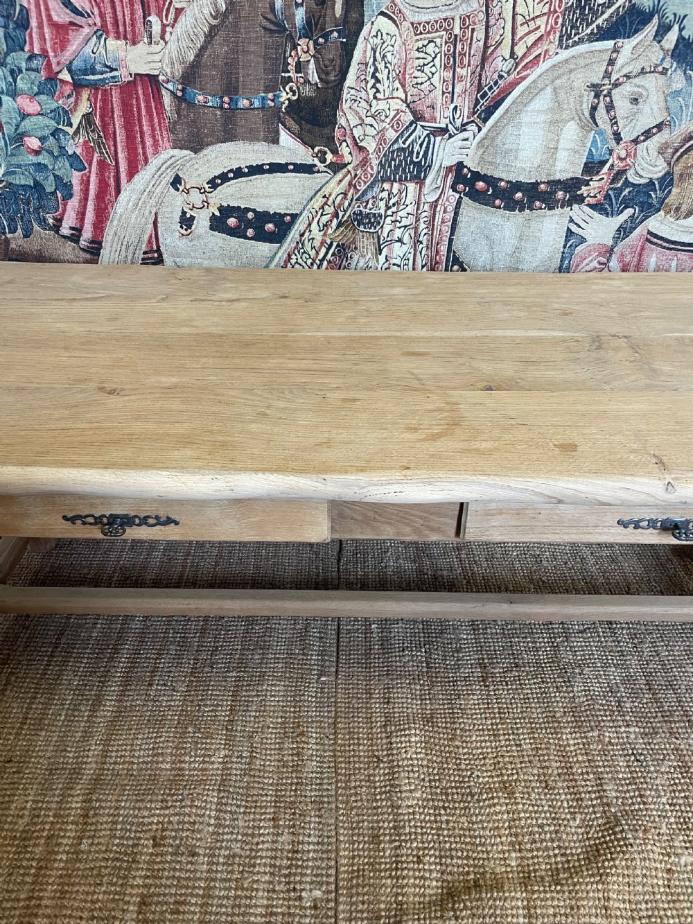 Scrubbed oak farmhouse table  View IV