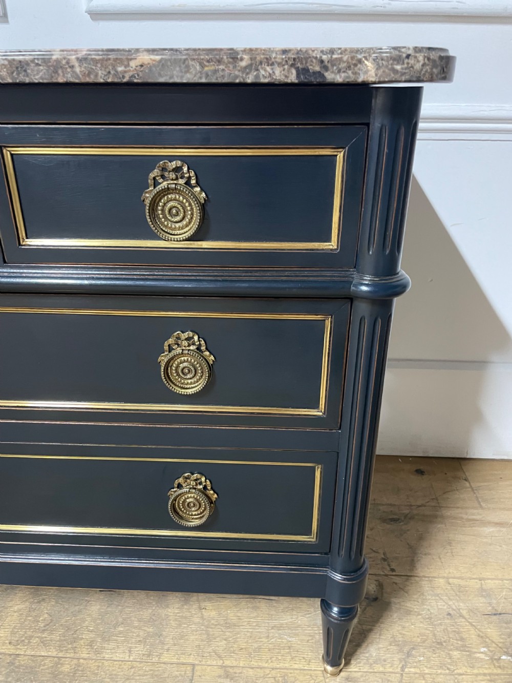Painted French commode / chest of drawers /dark blue  View VI