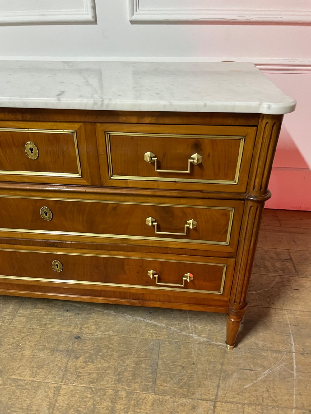 Cherrywood marble topped commode / chest of drawers  View III