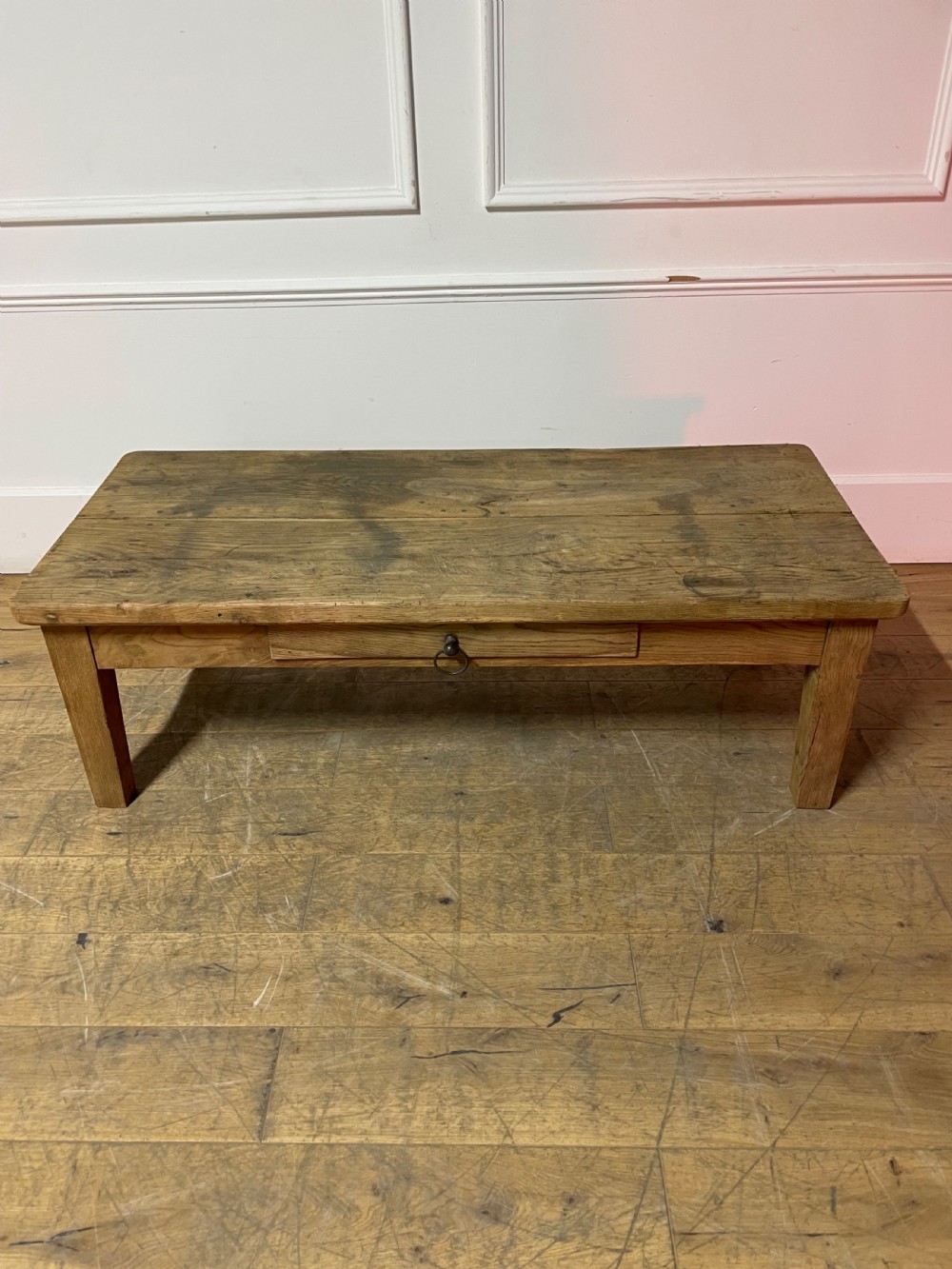 Scrubbed oak coffee table 