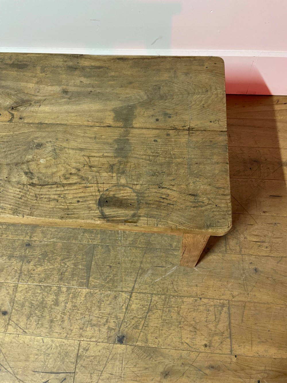 Scrubbed oak coffee table  View III