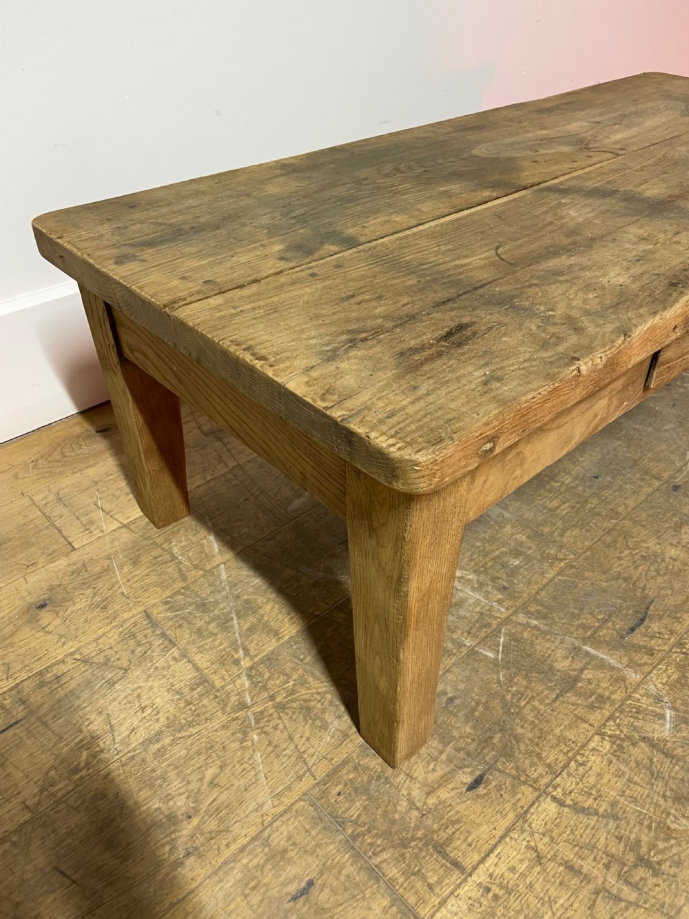 Scrubbed oak coffee table  View V