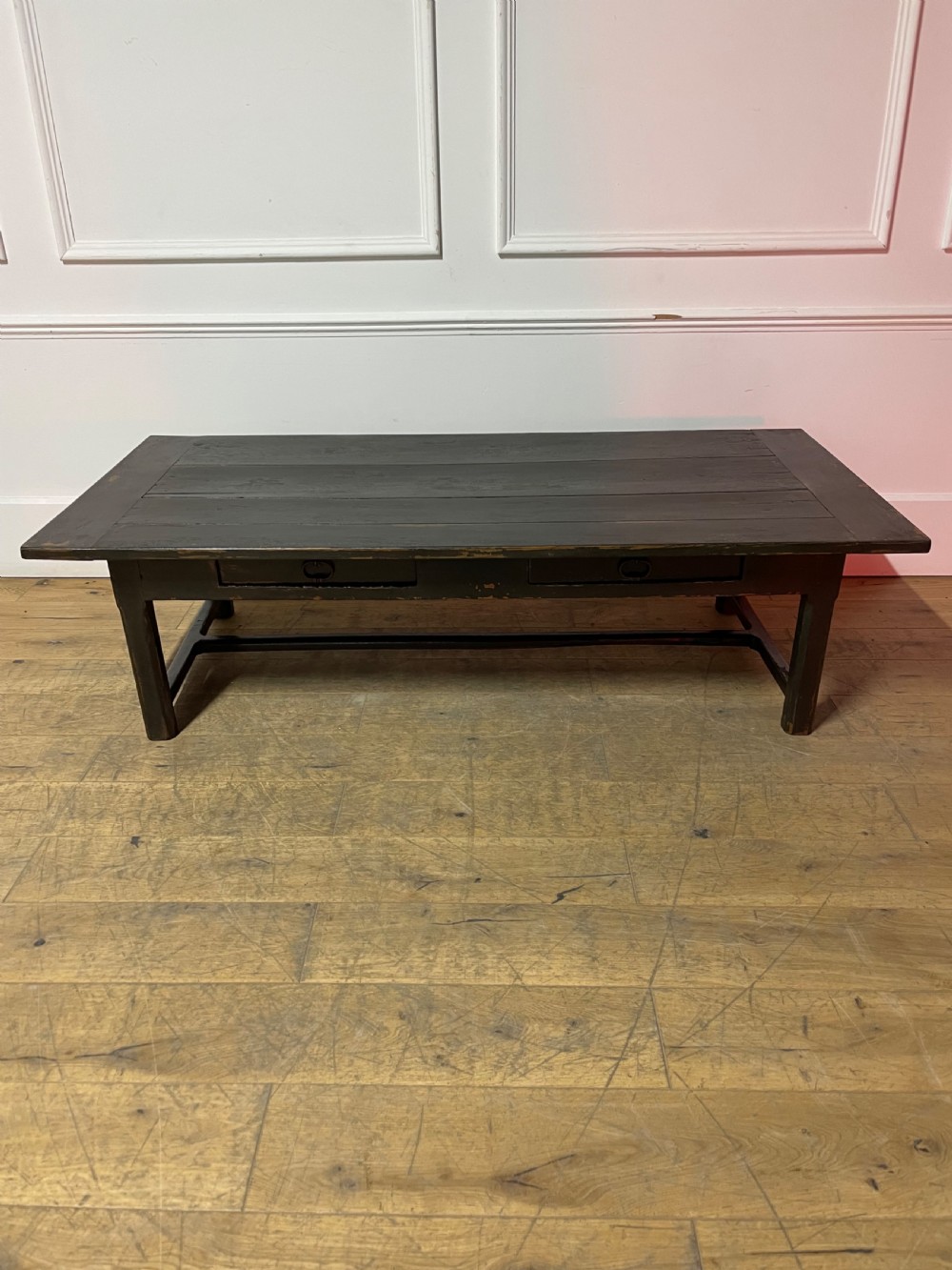 Antique painted oak coffee table 