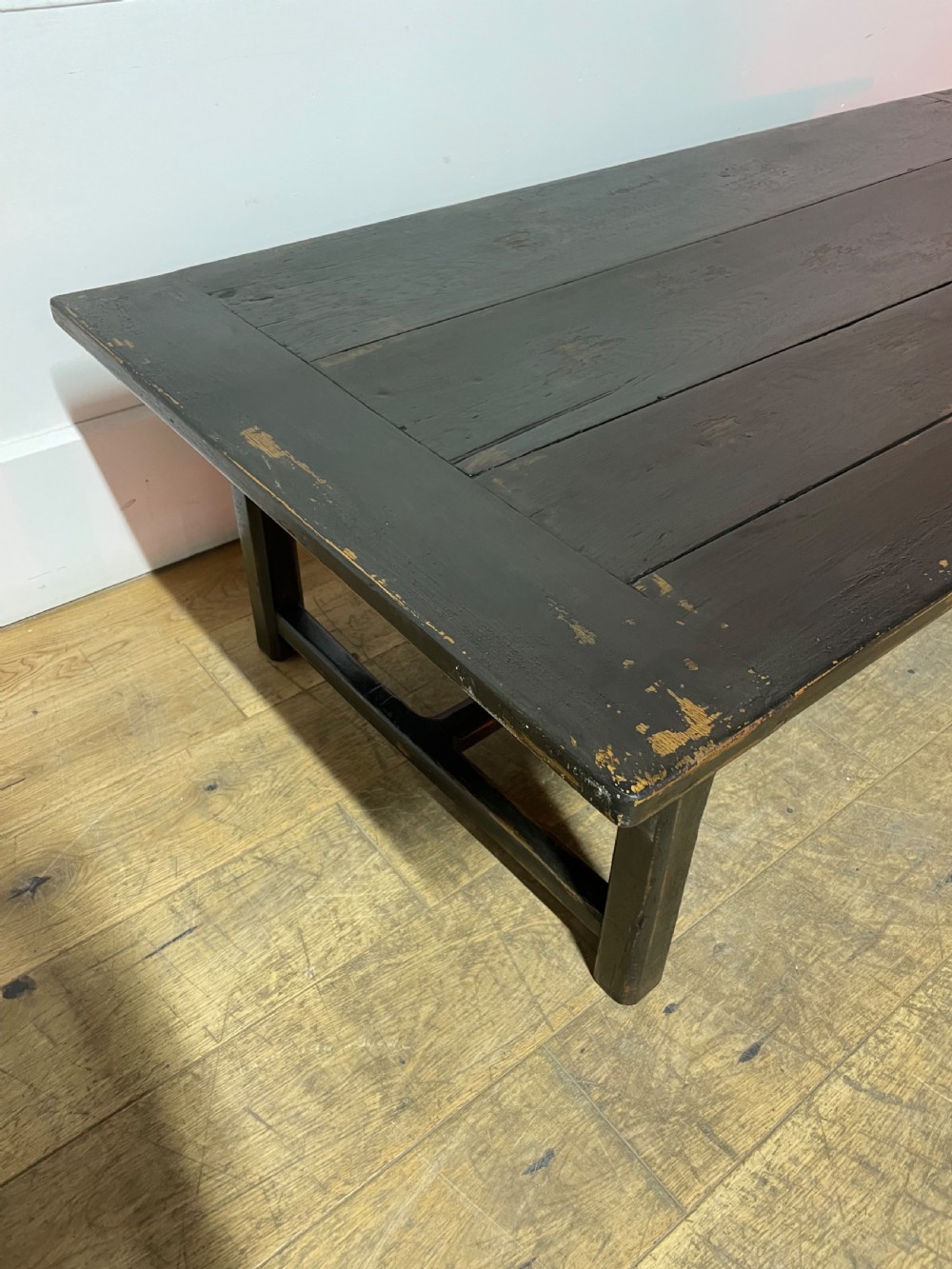 Antique painted oak coffee table  View II