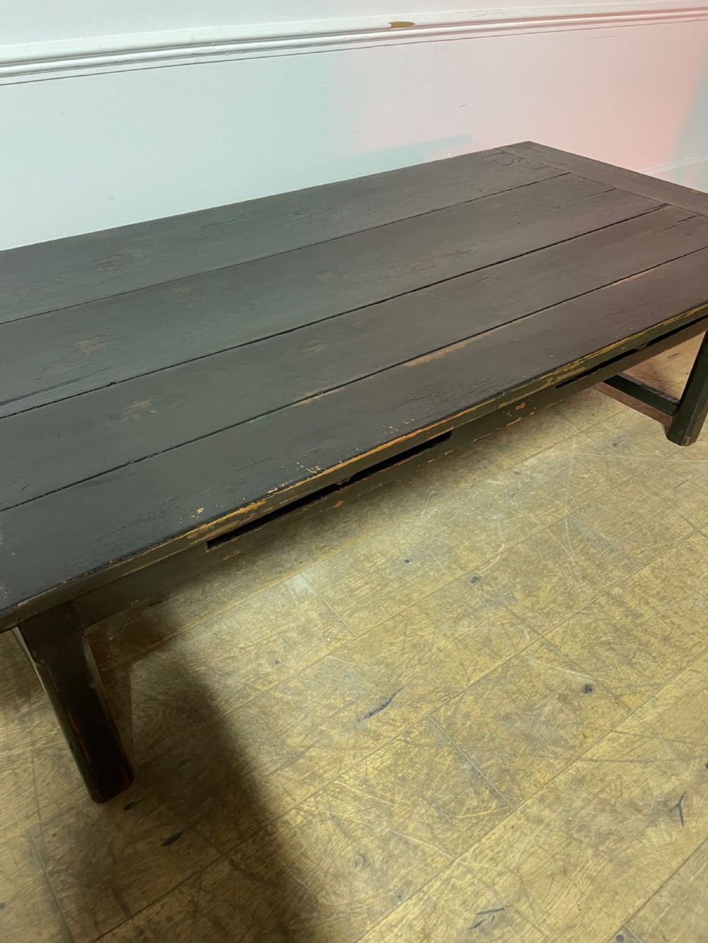 Antique painted oak coffee table  View III