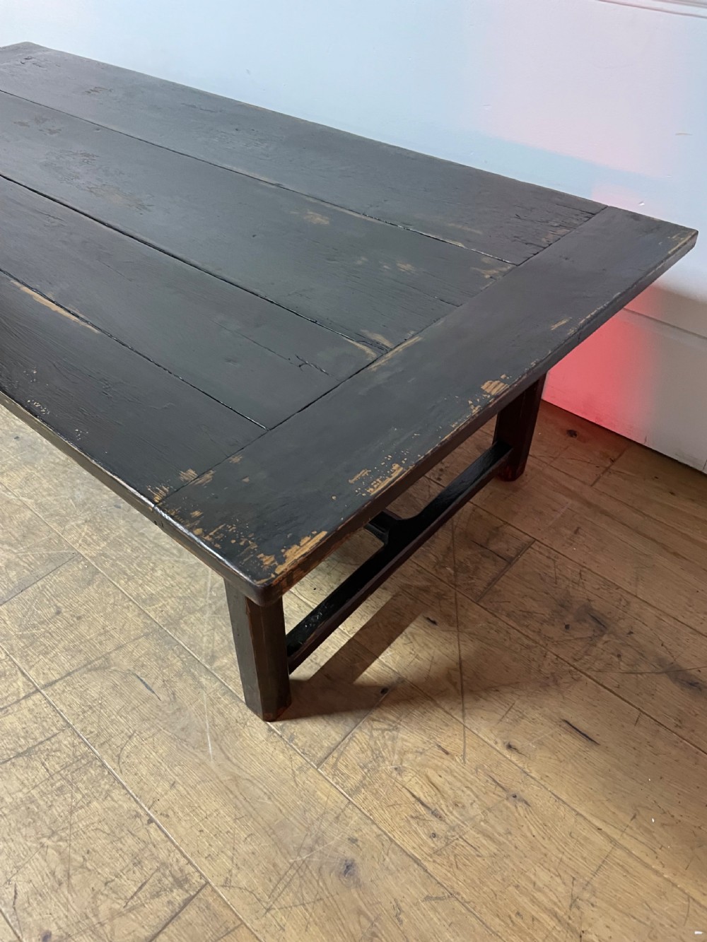 Antique painted oak coffee table  View V