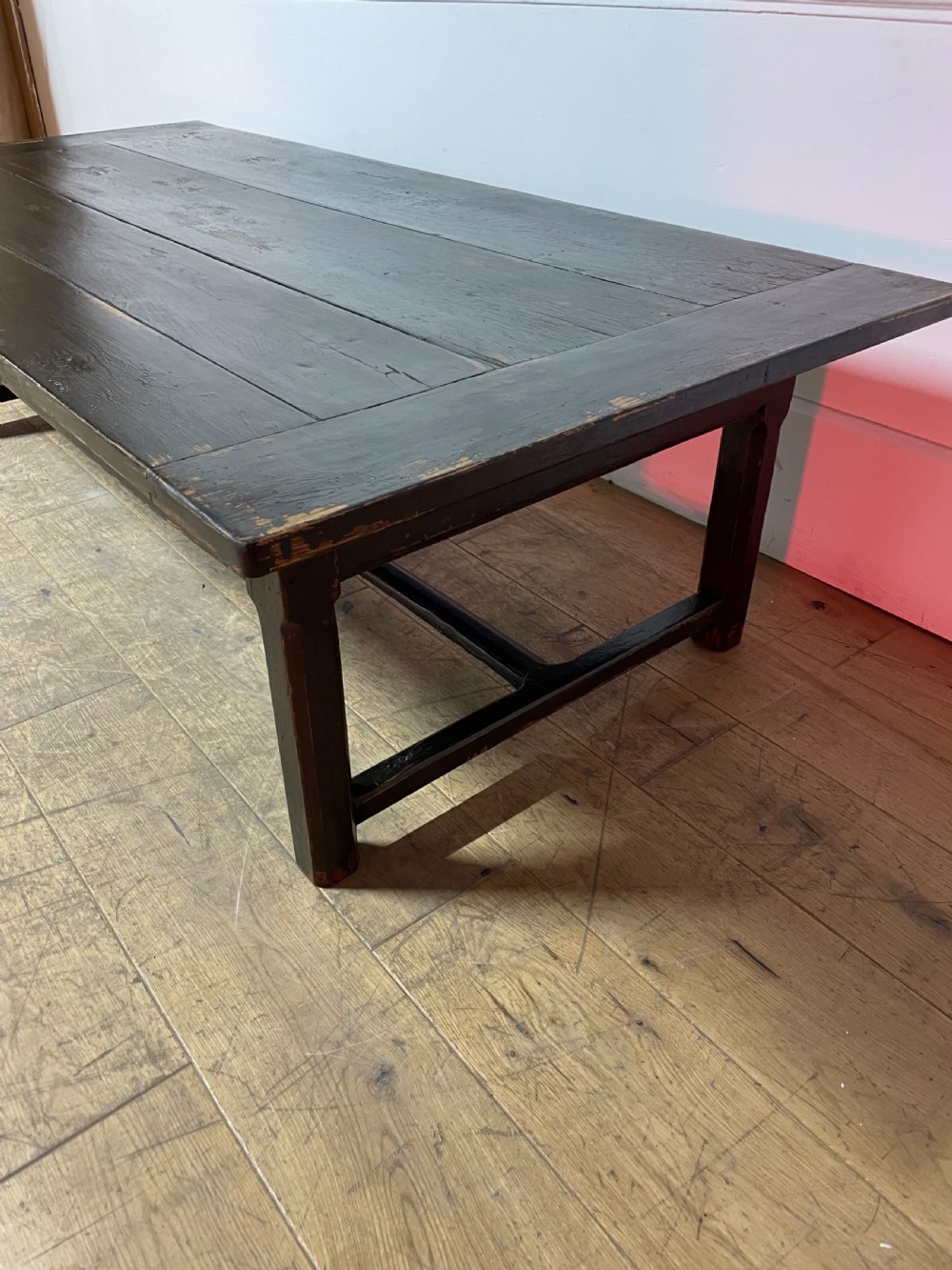 Antique painted oak coffee table  View VI